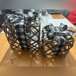 Set of 2 Buffalo Check Woven Gift Decor